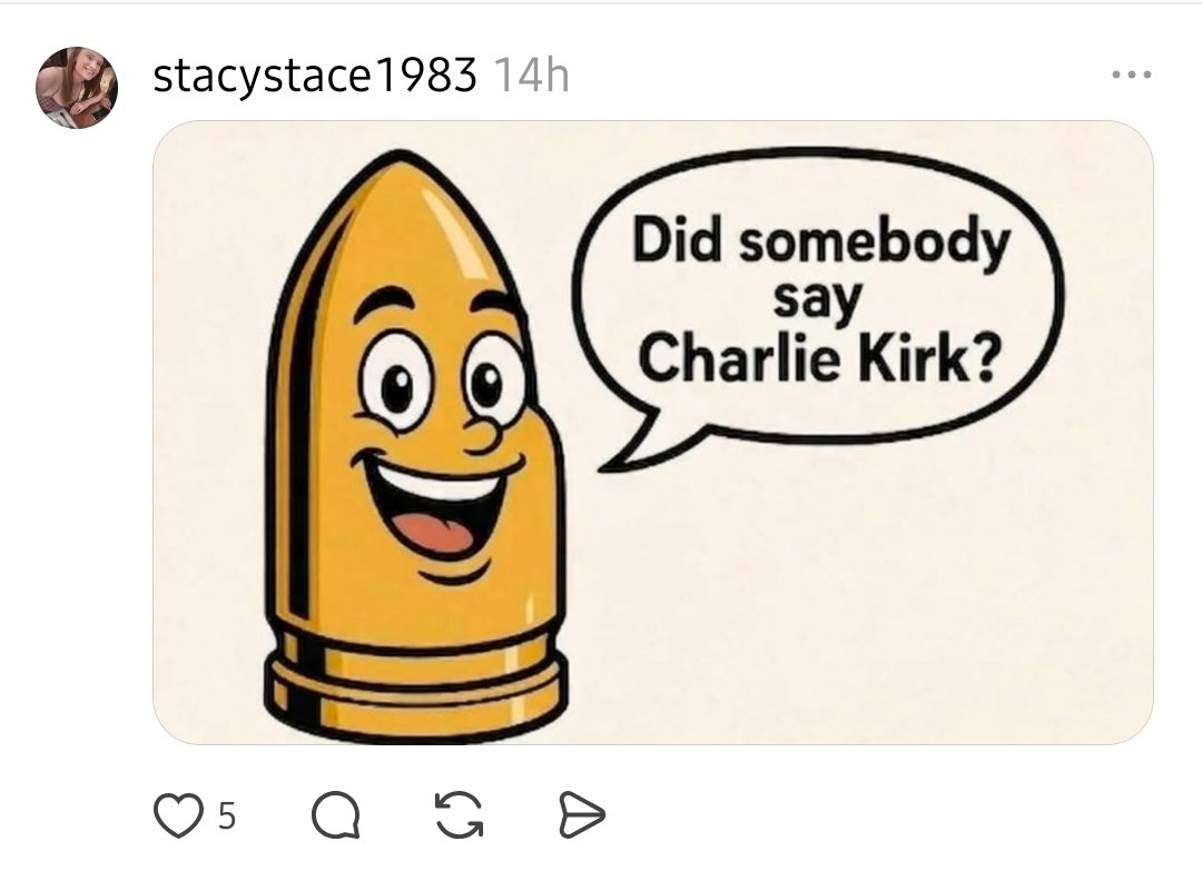 LibsRSt00pid's tweet photo. Here's another sad libfart that thinks CK being murdered was funny. 
You guessed it, another teacher influencing young Americans. 
Make her famous, lots of pics of her (and more TDS hate filled posts) on her Threads account. 
https://t.co/qHpn3xc2Aq https://t.co/OhxwYAsp1E