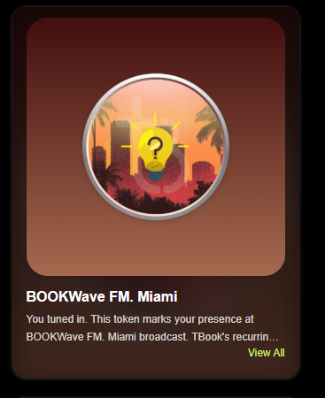 romulomgon's tweet photo. Really enjoyed BOOKWave FM: Miami π΄
Some strong ideas coming from @realtbook, especially around connecting RWAs with new incentive models.
SBT secured as proof of presence πͺͺ
Staying tuned π§
ππ¨ #tBook #ReputationFi https://t.co/U9udzDhqJU