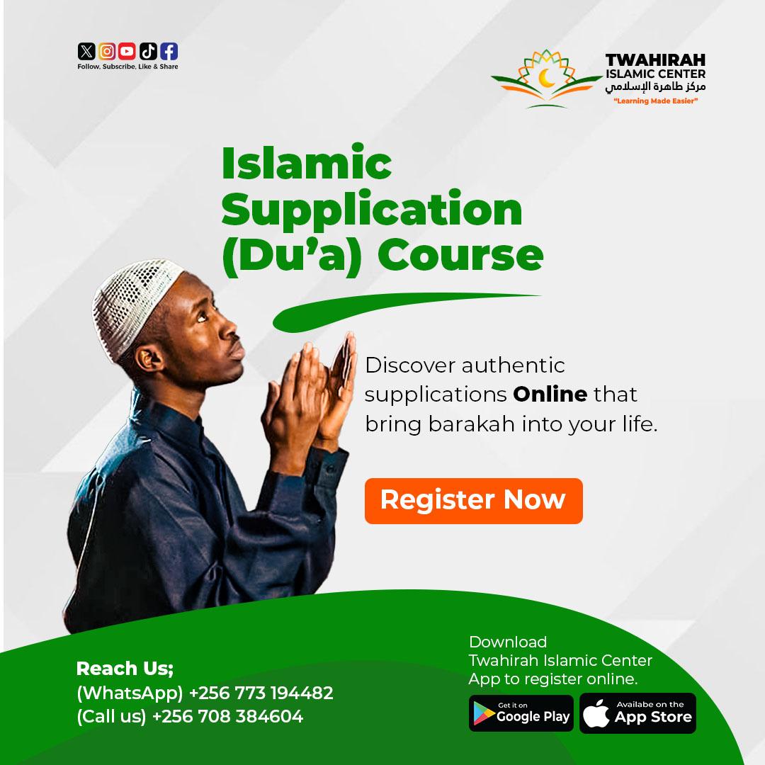 ShkKimalaakram's tweet photo. Invite Barakah into Your Life: Online Du’a Course
Why Join This Course?
Authentic Knowledge
Flexible Learning
Expert Guidance
Register Today
WhatsApp: +256 773 194 482
Call us: +256 708 384 604
"Learning Made Easier"
#DuaCourse #IslamicLearning #TwahirahIslamicCenter #Onl https://t.co/1Oi8842ZKq
