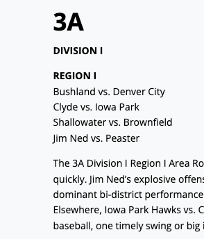 TxHS_Baseball's tweet photo. Our area round analysis has been posted at https://t.co/0cWitE0bLT for subscribers.

We preview each region of the state plus give your thoughts on who will be moving on.

@6ATxHSBaseball @5ATxHSBaseball @4ATxHsBaseball @3ATxHsBaseball @2ATxHSBaseball https://t.co/yzB8Mwm086