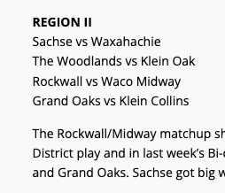 TxHS_Baseball's tweet photo. Our area round analysis has been posted at https://t.co/0cWitE0bLT for subscribers.

We preview each region of the state plus give your thoughts on who will be moving on.

@6ATxHSBaseball @5ATxHSBaseball @4ATxHsBaseball @3ATxHsBaseball @2ATxHSBaseball https://t.co/yzB8Mwm086