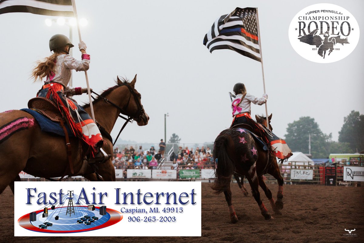 upprorodeo's tweet photo. For today’s Upper Peninsula Championship Rodeo Sponsor Highlight we thank Arena Sponsor Fast Air Internet!

📸 Cardenas Captures https://t.co/zclBMbuuh7