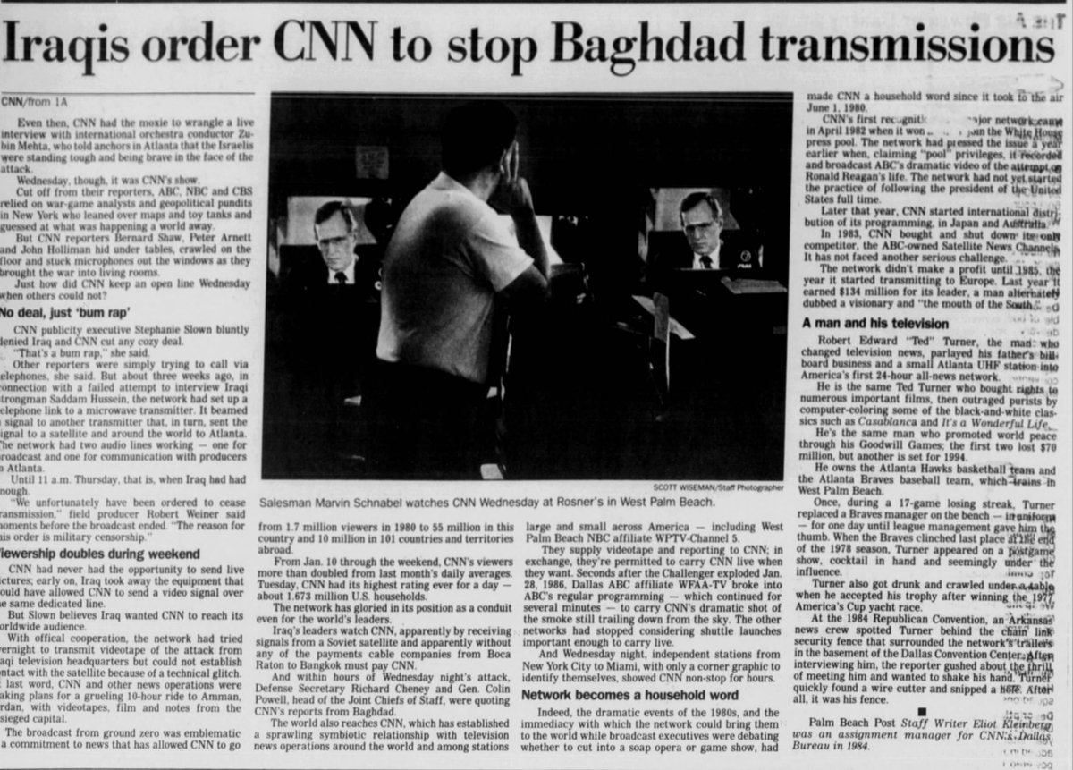 From the vault: Marking the death today (5/6/26) of CNN pioneer Ted Turner, my former (1984) employer. From January 1991.