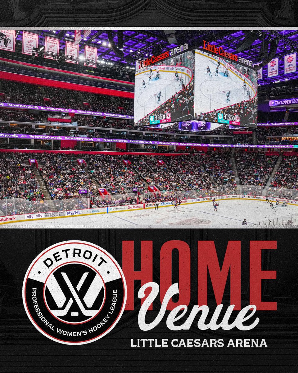pwhl__detroit's tweet image. Welcome to our crib 🤩​

Little Caesars Arena (@LCArena_Detroit) will officially be home to PWHL Detroit starting in the 2026-27 season! The team will train at Belfor Training Center.​

Secure your spot: bit.ly/4cSkEhp