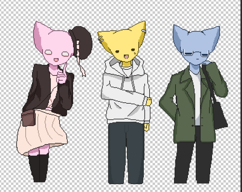 なんか結局差分立ち絵をほぼ描き直してしまいましたよ‼️　#もらとり制作