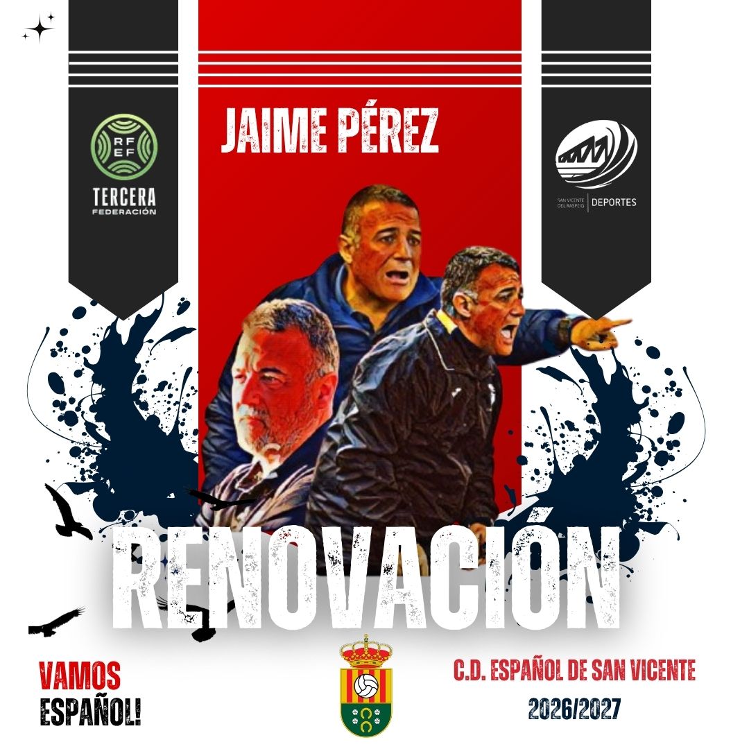 🤝 Jaime Pérez renova amb el Jove Espanyol

➡️ L'entrenador santvicenter renova amb el club de la seua ciutat i serà l'entrenador el pròxim curs