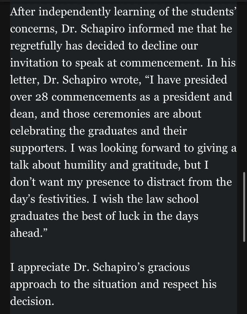 guypbenson's tweet photo. Georgetown Law leftists threw another conniption fit, this time because Morty Schapiro was set to be their commencement speaker. Schapiro, an accomplished academic (who supports Israel, along with the vast majority of Jews), holds “controversial, Zionist and harmful opinions,” they seethed. Schapiro has now withdrawn, bowing to the deranged mob of future “elite” lawyers.