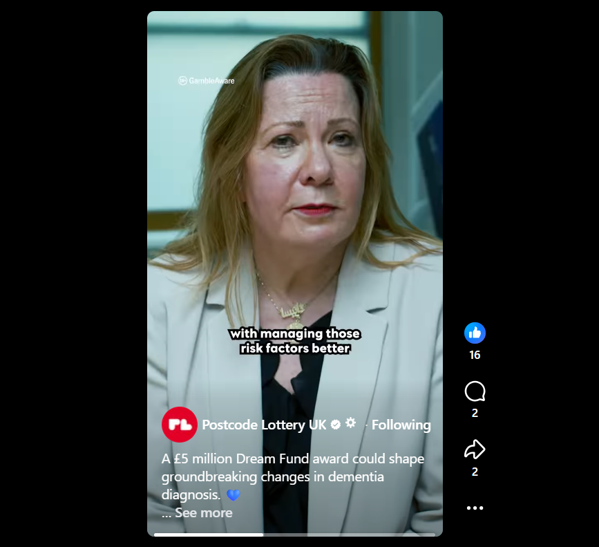 DementiasUK's tweet photo. DPUK is delighted to be part of the Blood Biomarker Challenge, funded by the People's Postcode Lottery UK.
Together we are helping to improve the lives of people at risk of dementia. 
Watch this video. Like and share.  https://t.co/dwHw4XnwRr https://t.co/sCC7NdYLyj
