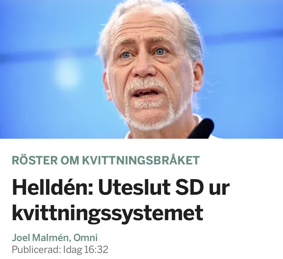 Jag tycker det är bättre vi utesluter MP ur Riksdagen istället för att de slaktade elsystemet.