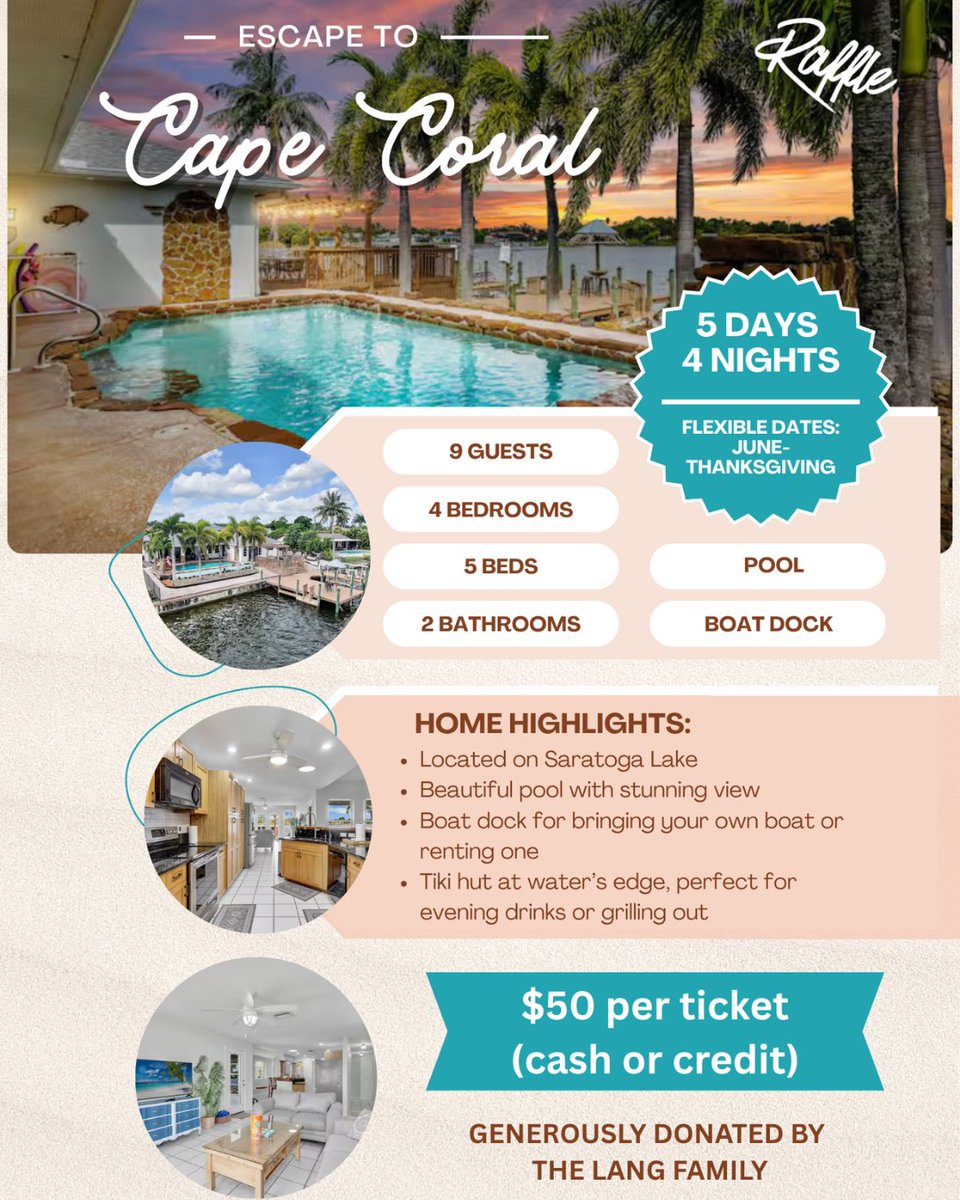 SA_SolutionsMI's tweet photo. RAFFLE TICKET THURSDAY ‼️

We’re raffling off a Cape Coral vacation home stay (travel &amp; expenses not included) at our Golf Outing! 🙌

Sign up https://t.co/JGdGlDdF10. Contact (586) 825-9460 or sagolf@sastaffingsolutions.com ✨🤲

#golfouting #charity #capecoral #raffle https://t.co/ywXkpkE2SZ