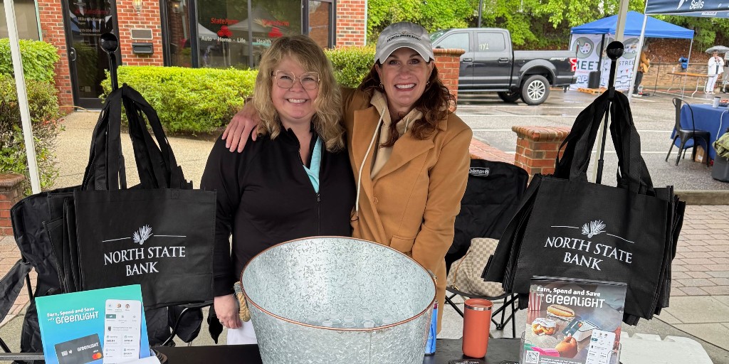 NorthStateBank's tweet photo. What a great day at the 44th Annual Meet in the Street in Wake Forest! Thanks to everyone who stopped by our booth to say hi. https://t.co/eopKZZrPLO