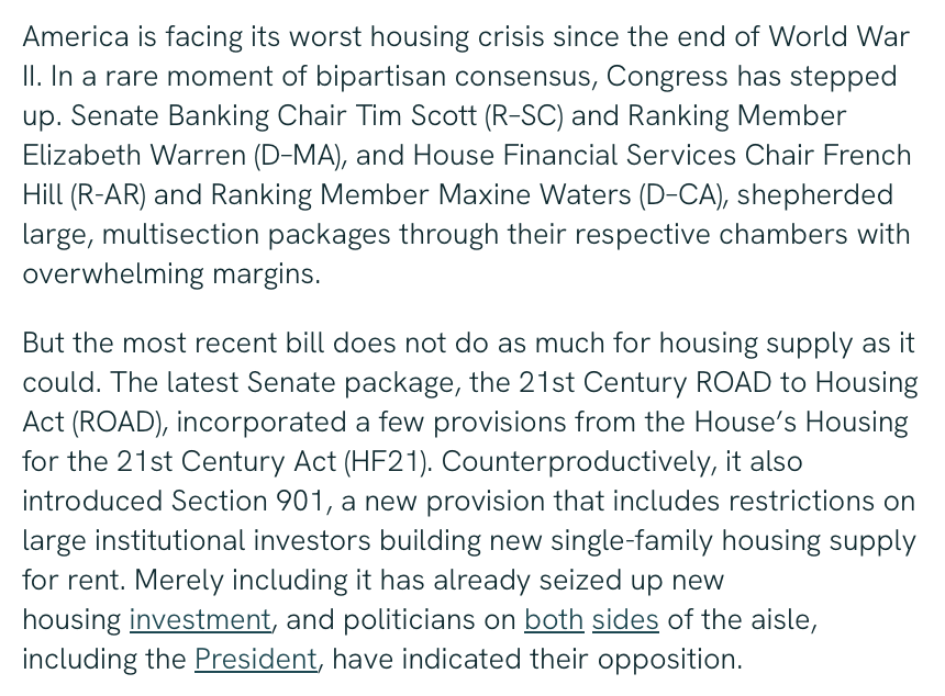 AWJustus's tweet photo. Much is uncertain in our world today, but Congress has the opportunity to enact an ambitious housing supply package that will make a substantial dent in our housing shortage. But it needs a few tweaks to be all it can be. Let's walk through a few 🧵 1/ https://t.co/V2fMh7a6As