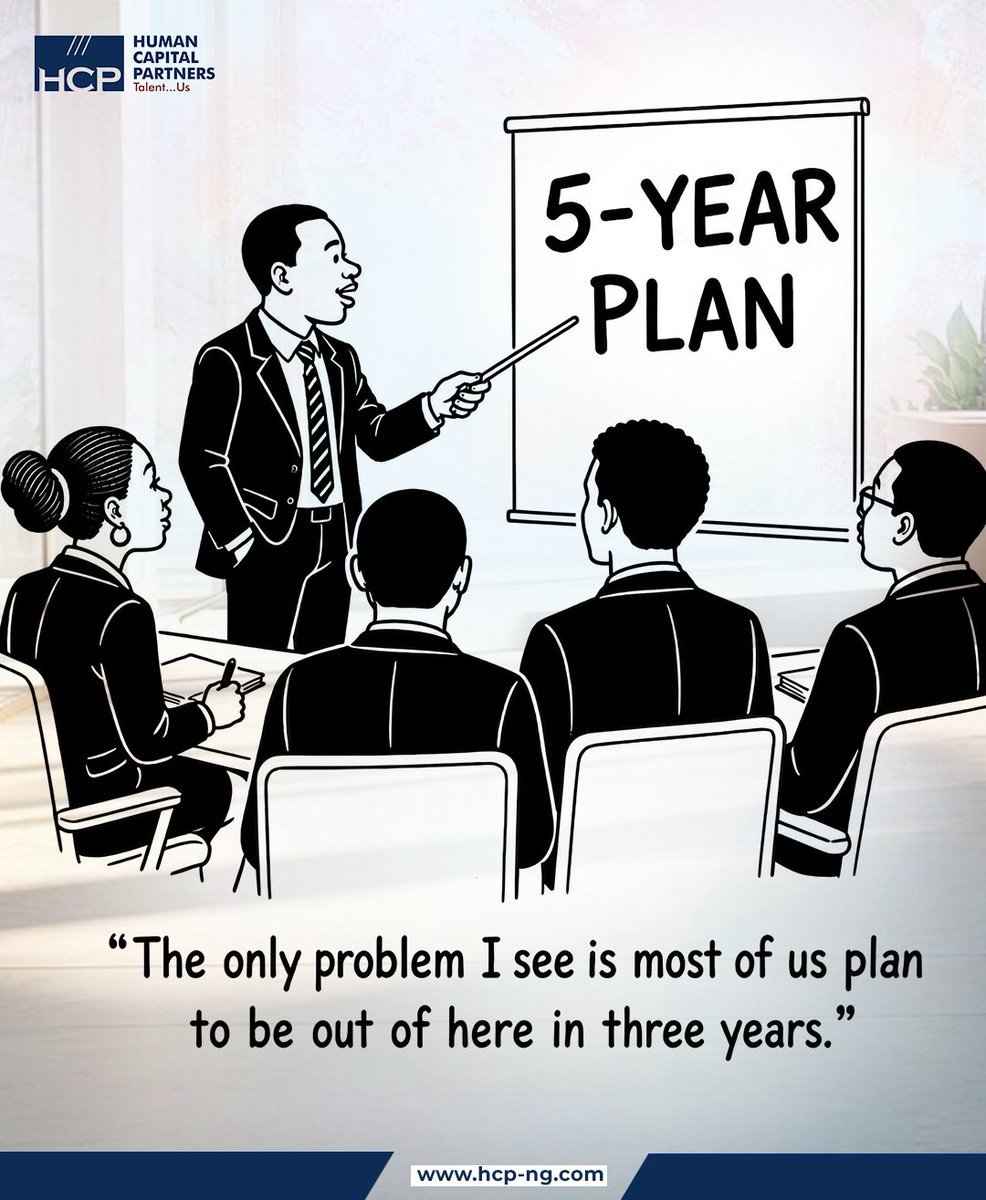 HumanCapitalP's tweet photo. Meanwhile, HR is still on slide 12 of the 5-Year Succession Plan presentation. 😅

By the time the plan is ready, the “future leader” has already become someone else’s current employee.

For Strategy &amp; HR Consulting
Call: 07033068627
Email: contactus@hcp-ng.com https://t.co/tdbRUYd8si