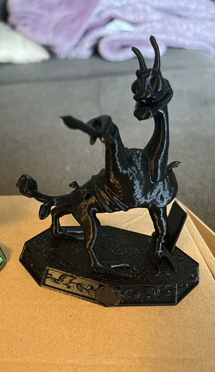 OpenHumna's tweet photo. This is a Skylanders-inspired figurine of Chalky Loki, a character of mine, wielding a stylus and tablet.
#Digital3D #3DPrinting #Creatures #FanArt
#CharacterModeling #NoAI #figurine https://t.co/iiLKoq0zA9