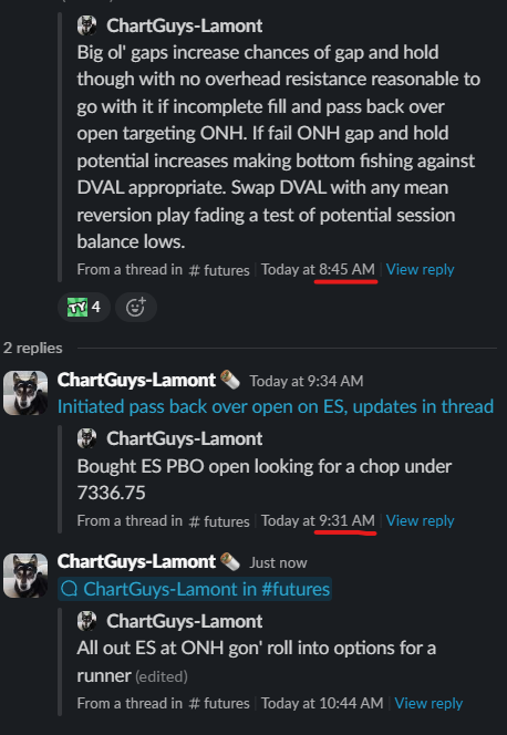 ChartGuysLamont's tweet photo. Visiting the motherlands but still making time to trade $ES during the NY morning session. Capturing trend days all about gaming out the scenarios in which you should be willing to play. If being aggressive need to go right at the gate following incomplete gap fill and be willing to try again for a balance play if you get a gap and hold instead. If both fail, accept the damage as cost of business and play again next time.