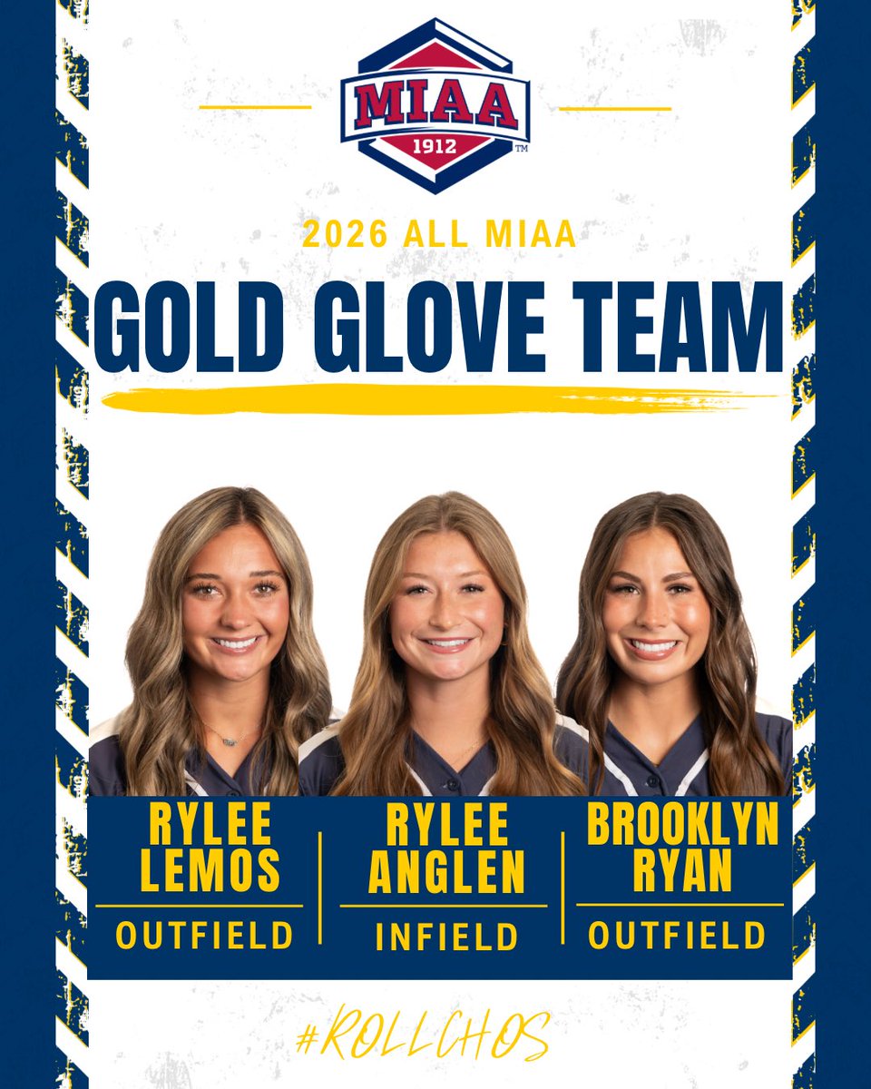 UCOSoftball's tweet photo. ICYMI 👀

Our Bronchos are Golden 🏆
Congrats to these girls on earning a spot on the MIAA Gold Glove Team 💥💪🏼
#rollchos🐴 https://t.co/5Qoy1OwH8B