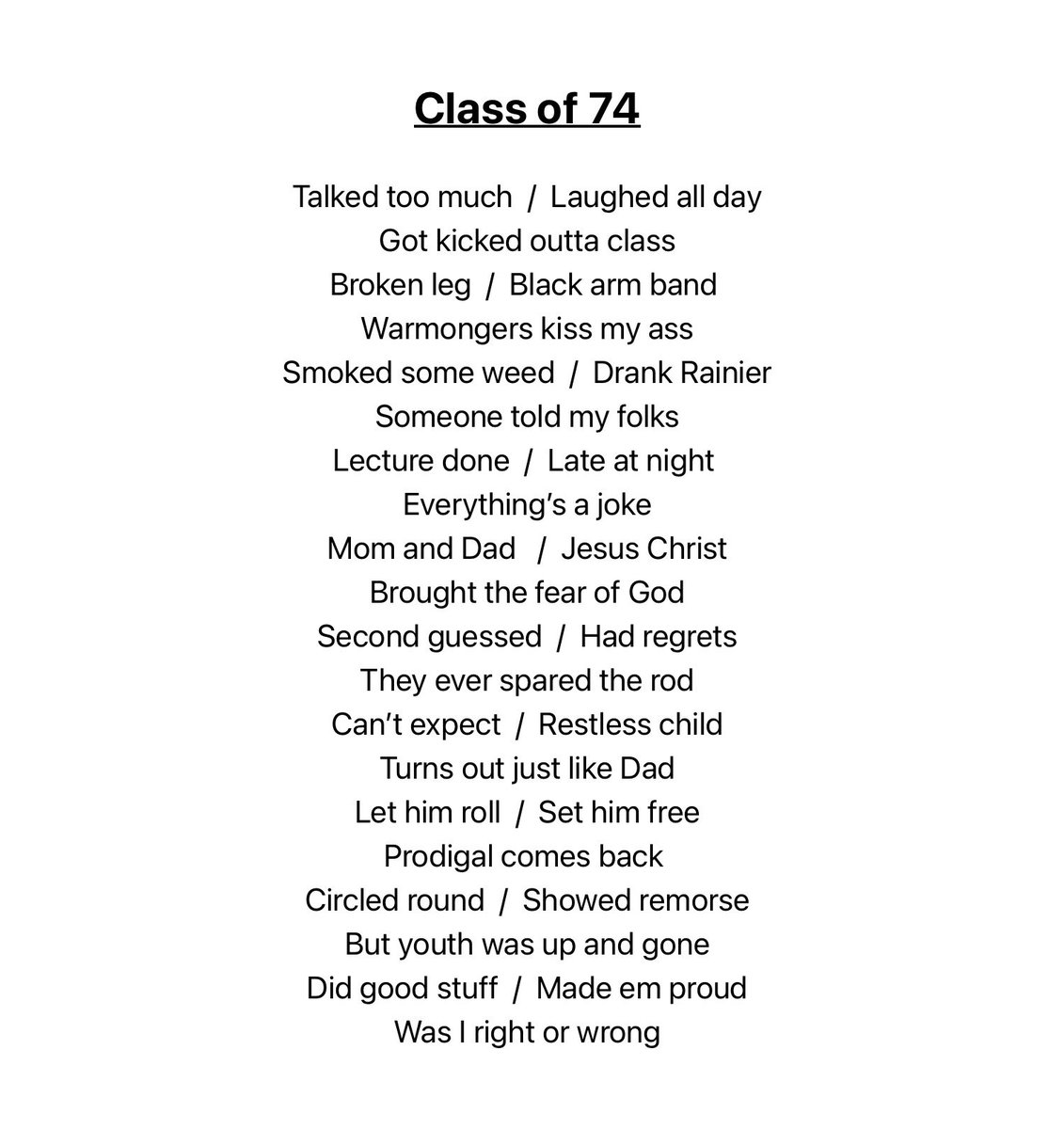 RubyCreek's tweet photo. EscApril 2026 
Day 14 prompt “Don’t be that guy”
#30poems30days
#escapril 
#youth
#rebellion
#Vietnam
#marijuana
#jesuschrist
#prodigalson https://t.co/yYl8QcwKkI