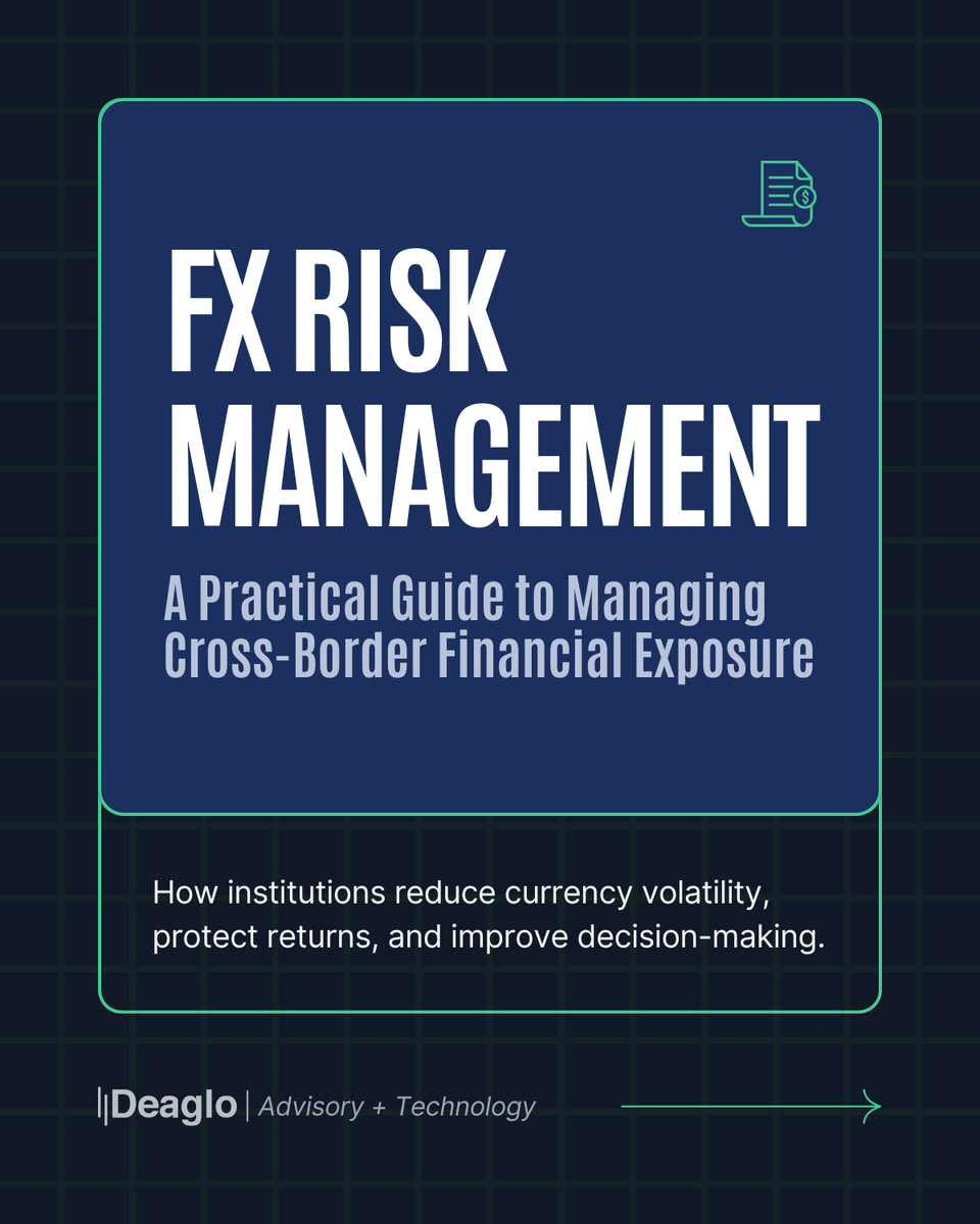DeagloInc's tweet photo. FX volatility isn’t just a treasury issue anymore.
Unmanaged currency exposure can impact returns, margins, liquidity, and valuations.
We put together a practical guide on:
• FX exposure types
• Risk frameworks
• Operational gaps
• Technology’s role
Read more ↓  Deaglo FX Risk Management Guide: https://t.co/veQeJxXs14