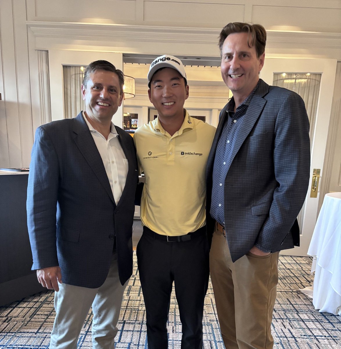 AvidXchange's tweet photo. Good conversations, great partners, and a little time with @Mike_kim714. Hard to beat that combo!⛳ https://t.co/7AfBy9ktch