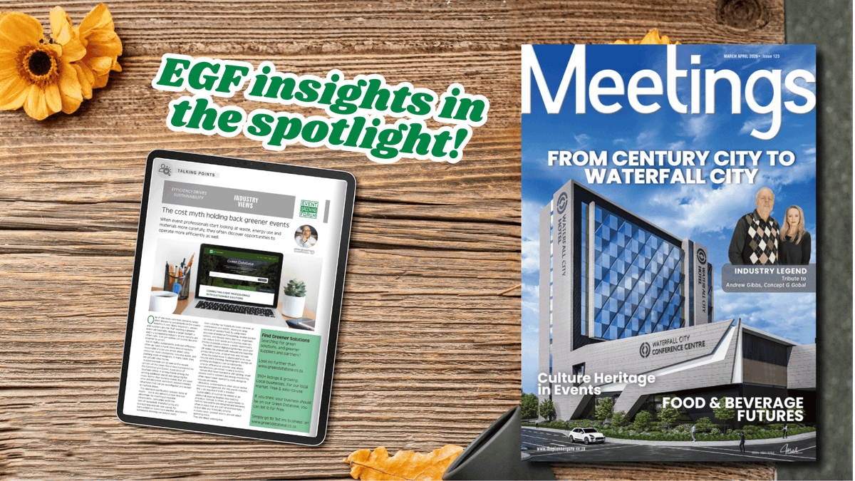 EventGreening's tweet photo. EGF insights featured across the latest Meetings Magazine:

🌿 Cost myth of green events
🌍 Sustainability as a commercial imperative
🏆 Green Stand Awards case study

Plus features from EGF members.

📖 Read: https://t.co/8ghxvlOxXy

#EventGreening #Sustainability #EventProfs https://t.co/YabuJ4Qpsx