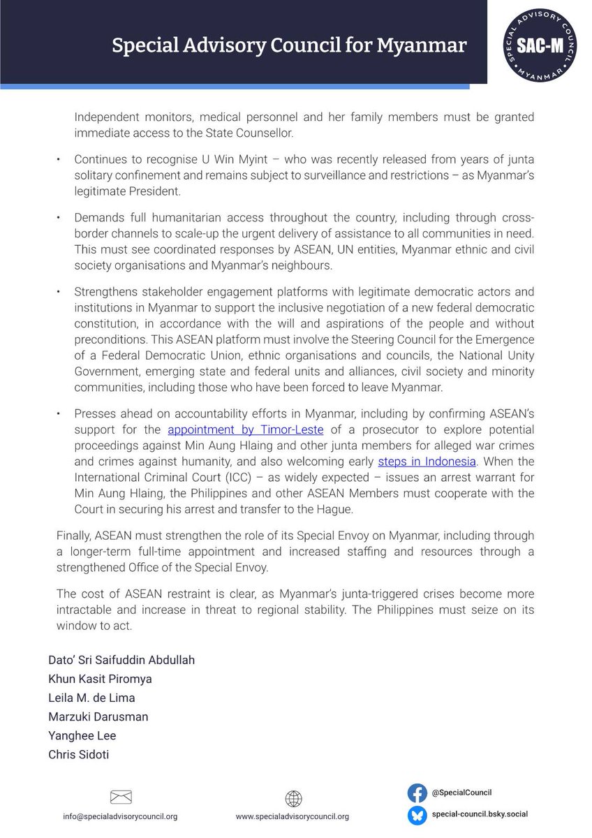 Special Advisory Council for Myanmar tweet media