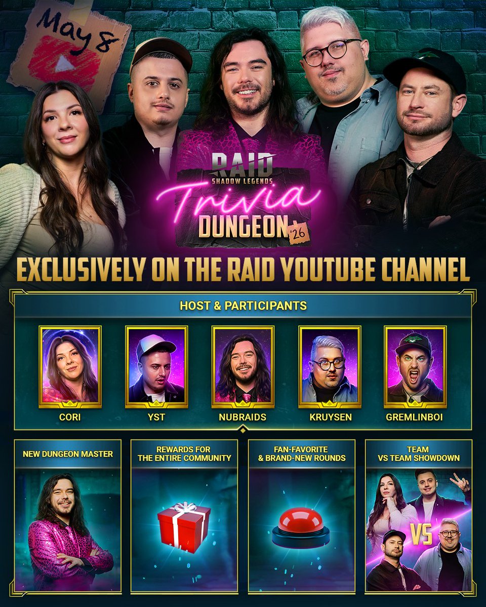 The Trivia Dungeon show airs on the official RAID YouTube channel in ...