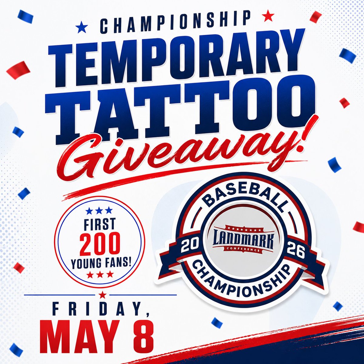 LandmarkConf's tweet photo. Excited to return to @Lancstormers  for another great weekend of #LandmarkBASE Champs!

Don't forget, the first 200 young fans will receive a free giveaway!

⚾ Friday: Temporary Tattoos
📣 Saturday: Pom Poms
😎 Sunday: Sunglasses

Weekend information: https://t.co/HnbBKnhFEB https://t.co/ZNSyafdinV