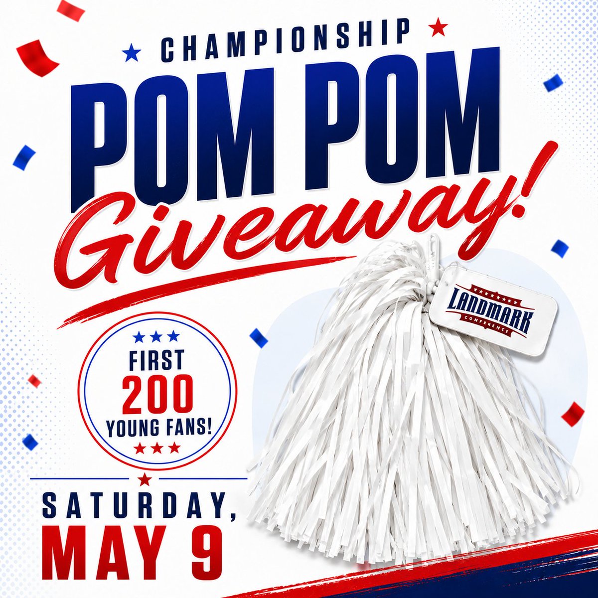 LandmarkConf's tweet photo. Excited to return to @Lancstormers  for another great weekend of #LandmarkBASE Champs!

Don't forget, the first 200 young fans will receive a free giveaway!

⚾ Friday: Temporary Tattoos
📣 Saturday: Pom Poms
😎 Sunday: Sunglasses

Weekend information: https://t.co/HnbBKnhFEB https://t.co/ZNSyafdinV