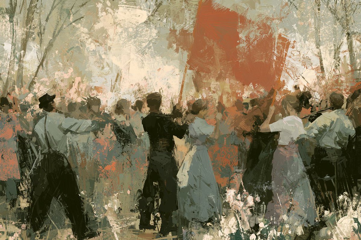 PostMalevich's tweet photo. A crowd moving together, raising flags, pushing forward with shared energy. It feels intense and emotional — not calm, but driven. There’s unity, but also pressure, like everyone is caught in the same moment.

#midjourney #metamodern #postmalevich #midjourneyv8 #AIart️️️️️️ https://t.co/rl2yn5IHUH