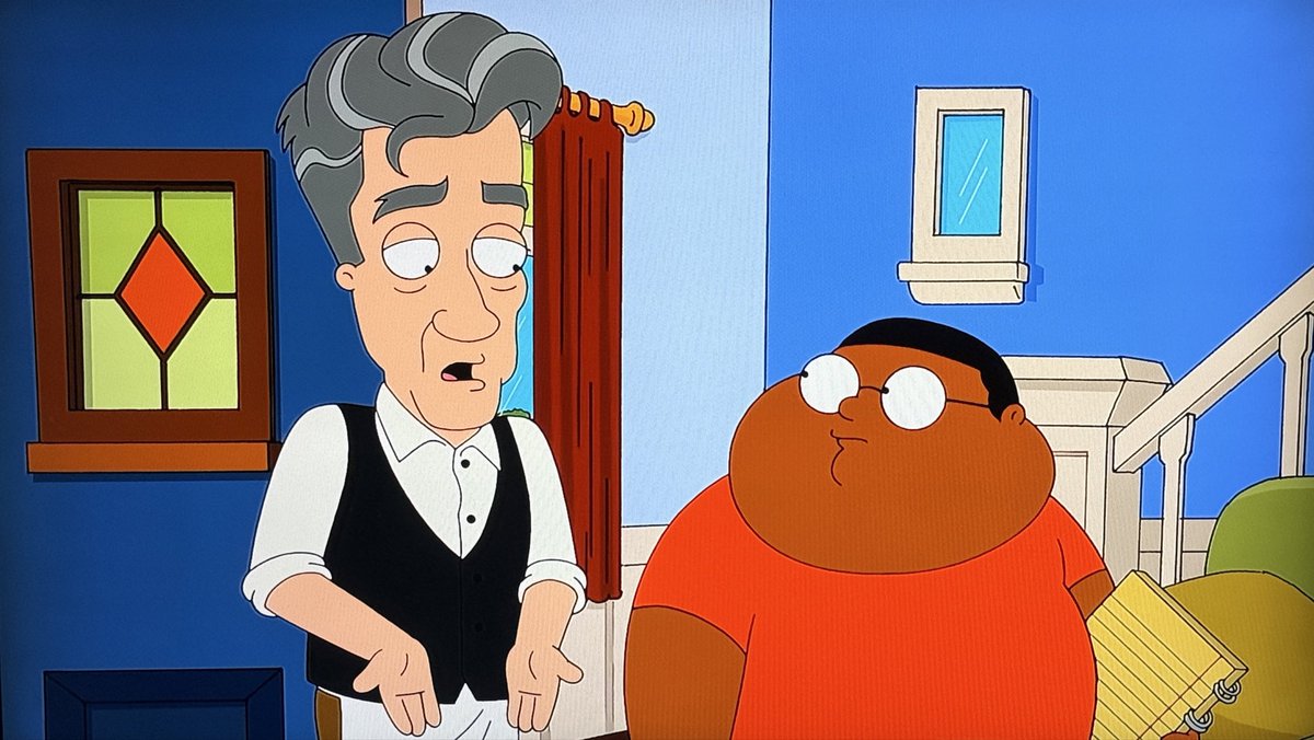 SharedDarkness's tweet photo. Fourteen years ago today on THE CLEVELAND SHOW, May 6, 2012, Junior noted that Gus, voiced by David Lynch, was “a very accomplished bartender and filmmaker.” THE DREAMER’S PATH serves up the full behind-the-scenes story! https://t.co/QyZy9Wg343 #DavidLynch #TheDreamersPath https://t.co/887Mz8w1EQ