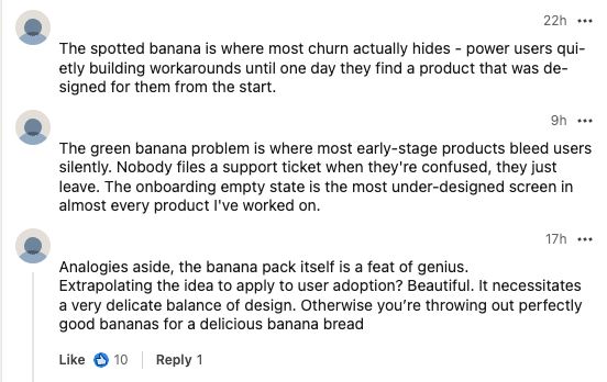 pumfleet's tweet photo. My marketing team asked me to write a shitpost about bananas.

Never in a million years did I see myself doing that, but it did NUMBERS on LinkedIn

They ate that shit up https://t.co/LeGpnBIVA1
