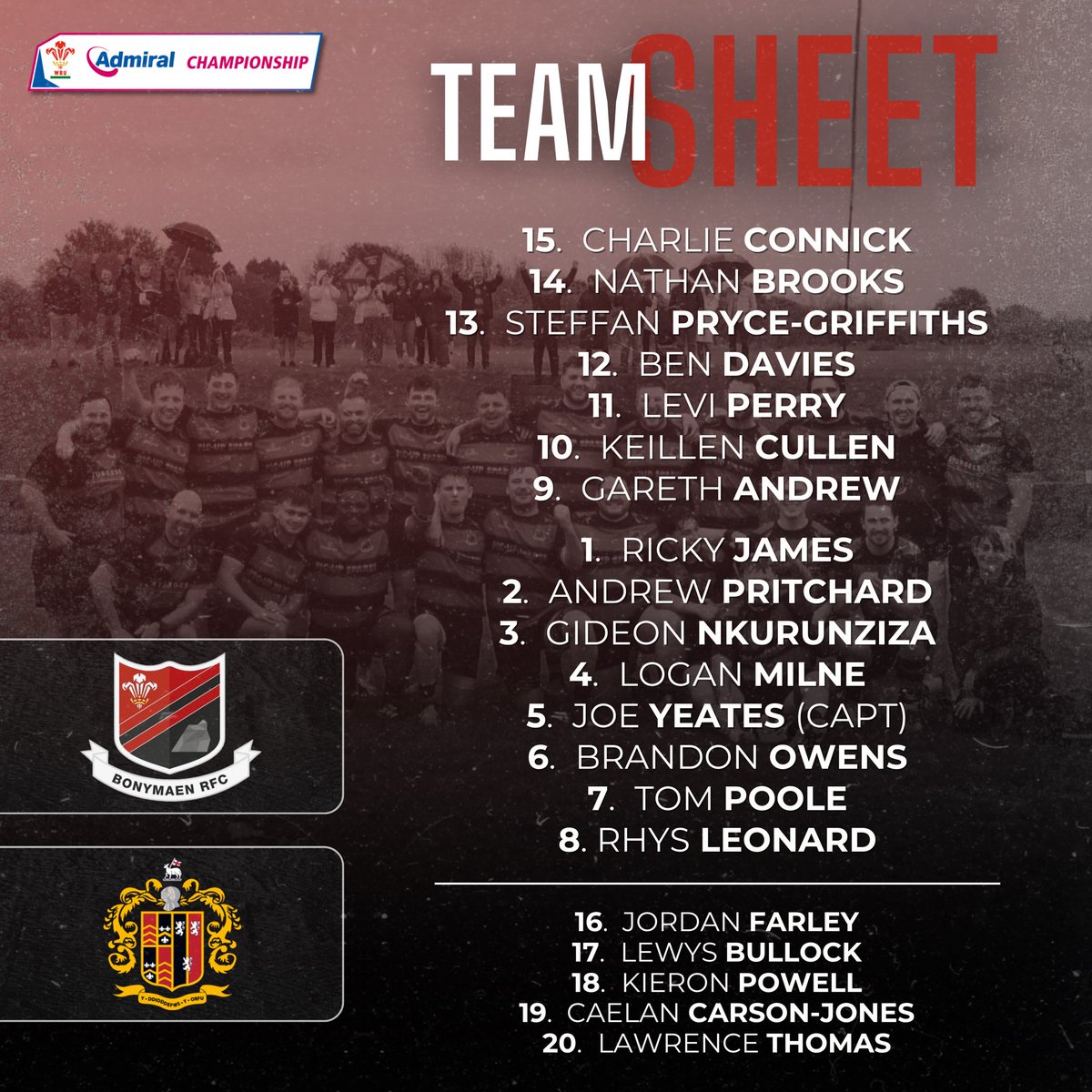 Bonymaenrugby's tweet photo. Match Day 🏉

Tonight marks Ricky James’ last outing at Parc Mawr. Our veteran prop will be taking a step back following the conclusion of the season. 

📍Parc Mawr, SA1 7JF
⏰ 19:15
🆚 Glynneath RFC
🏆 Admiral Championship West 

#UppaMaen #WRUcommunity https://t.co/QBqdVhbe5I