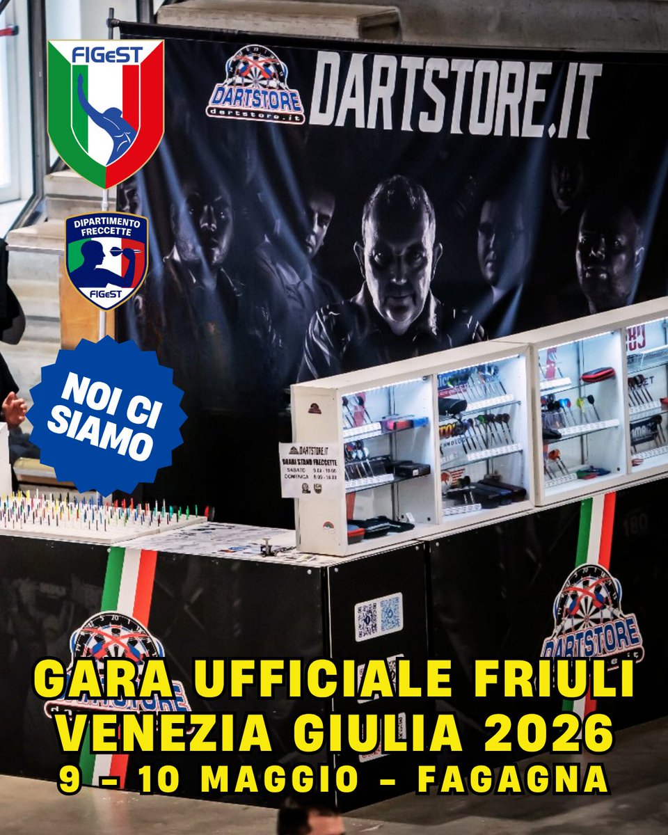 dartstoretweets's tweet photo. Nel weekend del 9-10 maggio saremo con lo stand di vendita alla Gara Ufficiale FVG 2026 FIGeST Steel🏆 c/o l'Hotel alle Crosere di Fagnana UD🎯Vieni a trovarci😀 Dettagli👉 https://t.co/qh0nETawuk

#figeststeel #steeldart #freccette #dartstore #darts #PDC180 #DAZN180 https://t.co/uOFmkuaSW0