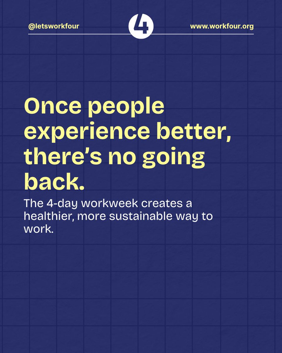 letsworkfour's tweet photo. At Bolt, founder and former CEO Ryan Breslow put it simply: “We’re never going back.”

After experiencing a different way of working, many teams are rethinking what’s actually necessary—and what isn’t.

The 4-day workweek isn’t just about fewer days. https://t.co/SUOdnkhUJ2