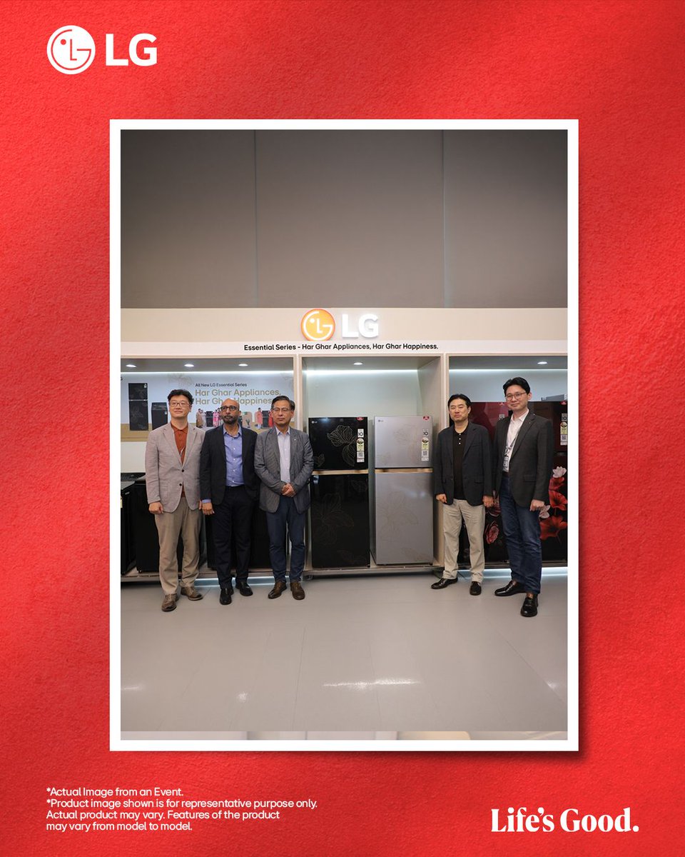 LGIndia's tweet photo. Inside LG Electronics’s 2026 showcase—built for every Indian home.

Smarter appliances that make everyday living simpler and more efficient.

#LG #LifesGood #LGHomeAppliances2026
#HarGharAppliancesHarGharHappiness https://t.co/rM4nwiolwf