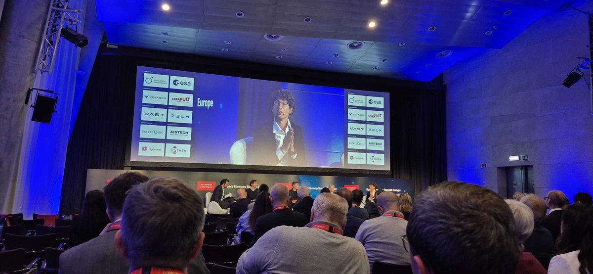 IEEC_space's tweet photo. 🛰️ Within the framework of the #SpaceEconomySummit Europe, currently taking place in Lisbon (5th and 6th May), the Head of the Industrial Services and Promotion Office at the #IEEC, Daniel Sors, participated yesterday in the panel: "A buyer’s market: what do energy, finance, agriculture and logistics want from space?"

💬 During the session, moderated by Oliver Sawbridge, Senior Manager for Trade and Geopolitics at Economist Enterprise, the debate focused on how space technologies can be transformed into profitable products and services for sectors such as agriculture, energy, and logistics. They also discussed the challenges of scaling pilot projects into successful commercial solutions.

🤝 A high-level round table sharing insights alongside:

🔹  Rachael McDonnell, Deputy Director General, Research for Development at the @IWMI_.
🔹  Matteo Cascinari, General Partner at Primo Space Fund.
🔹  Pieter Fossel, Chief Executive and Co-founder of Hydrosat.

✨ The event, organised by Economist Enterprise and co-organised by the @portugalspace and the @esa, brings together global leaders and technological pioneers to explore how European space capabilities can accelerate innovation and sustainability on Earth 🤝