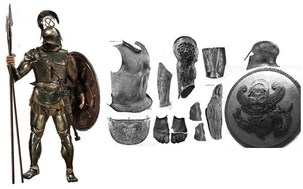 Knightly_Hist's tweet photo. I don't think it's invalid for them to be in full Armor.

It was a thing in the archaic period, you can argue it's a good choice to contrast with Odysses' crew more classical classical kit.

The issue is that Nolan's take looks fake and boring. https://t.co/qGepJbMBs2