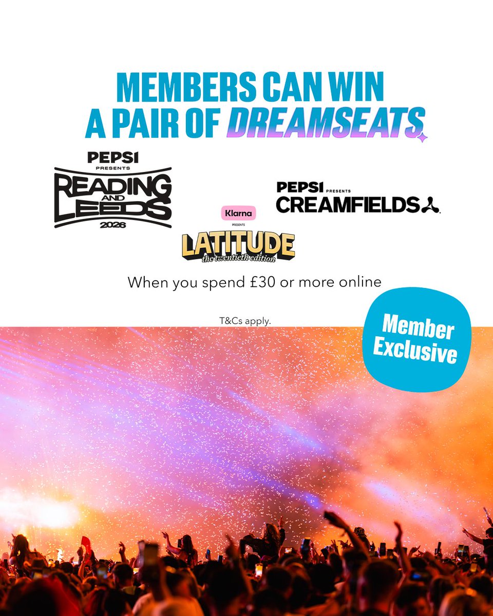James_Ryder's tweet photo. More value for @coopuk Members 🙌 Until 26th May, members who spend £30 or more online will be entered into a prize draw to win a pairs of Dreamseats to a festival. T&amp;Cs apply. Learn more: https://t.co/2ZKh7Pv0VV https://t.co/3QeKRph18L