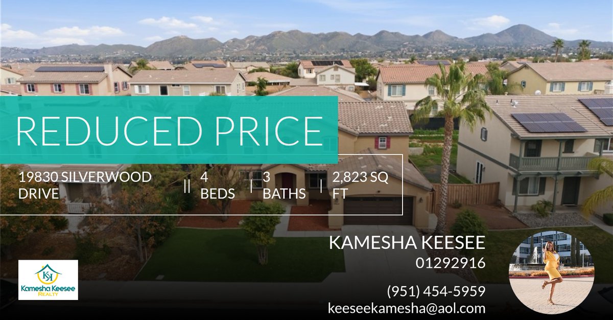 KEESTORI's tweet photo. 📍 Reduced Price 📍 This recently reduced home at 19830 Silverwood Drive in Lake Elsinore won't last long, so, don't wait to set up a showing! Reach out here or at (951) 454-5959 for more information! https://t.co/jicbGJsJFT https://t.co/9N6J4OPgfp
