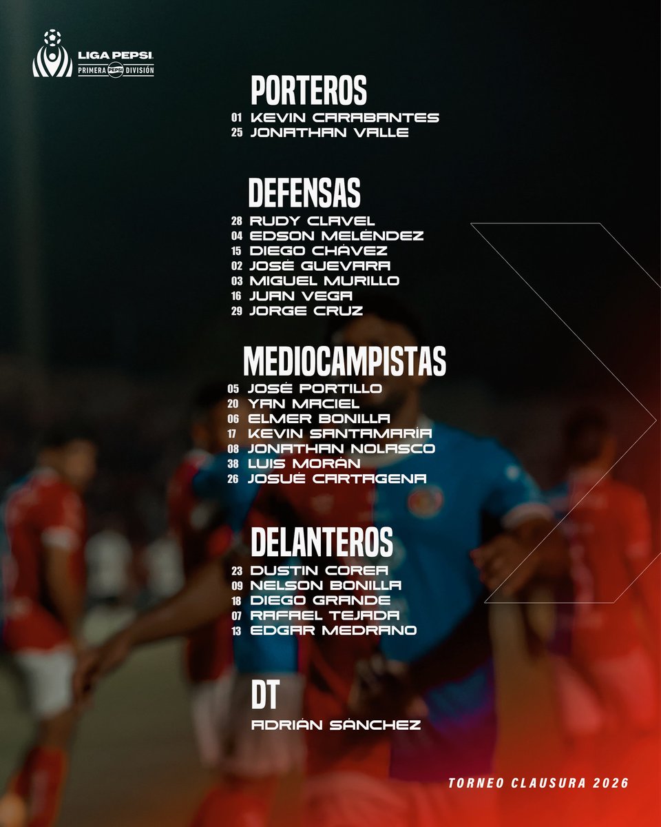 Hoy juega FAS y estos son los convocados. #PrimeraDivisiónSV