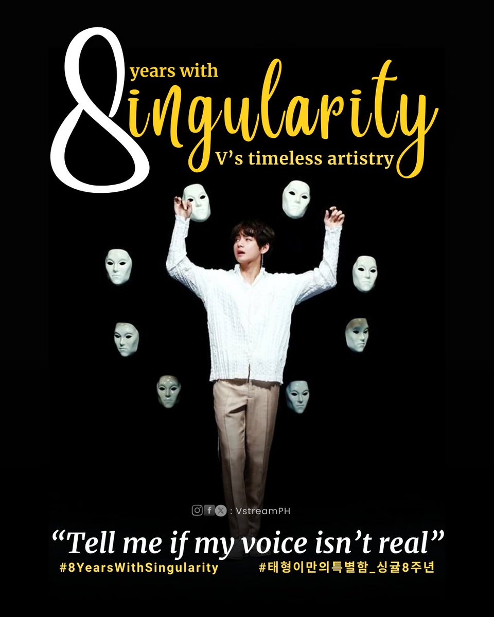 vstreamph's tweet photo. 8 years ago, V gave us Singularity — smooth, soulful, unforgettable. A track that still feels fresh today, more than a fan favorite, it’s a timeless moment in music we always return to.

#8YearsWithSingularity
#태형이만의특별함_싱귤8주년 https://t.co/791pTnhG8J