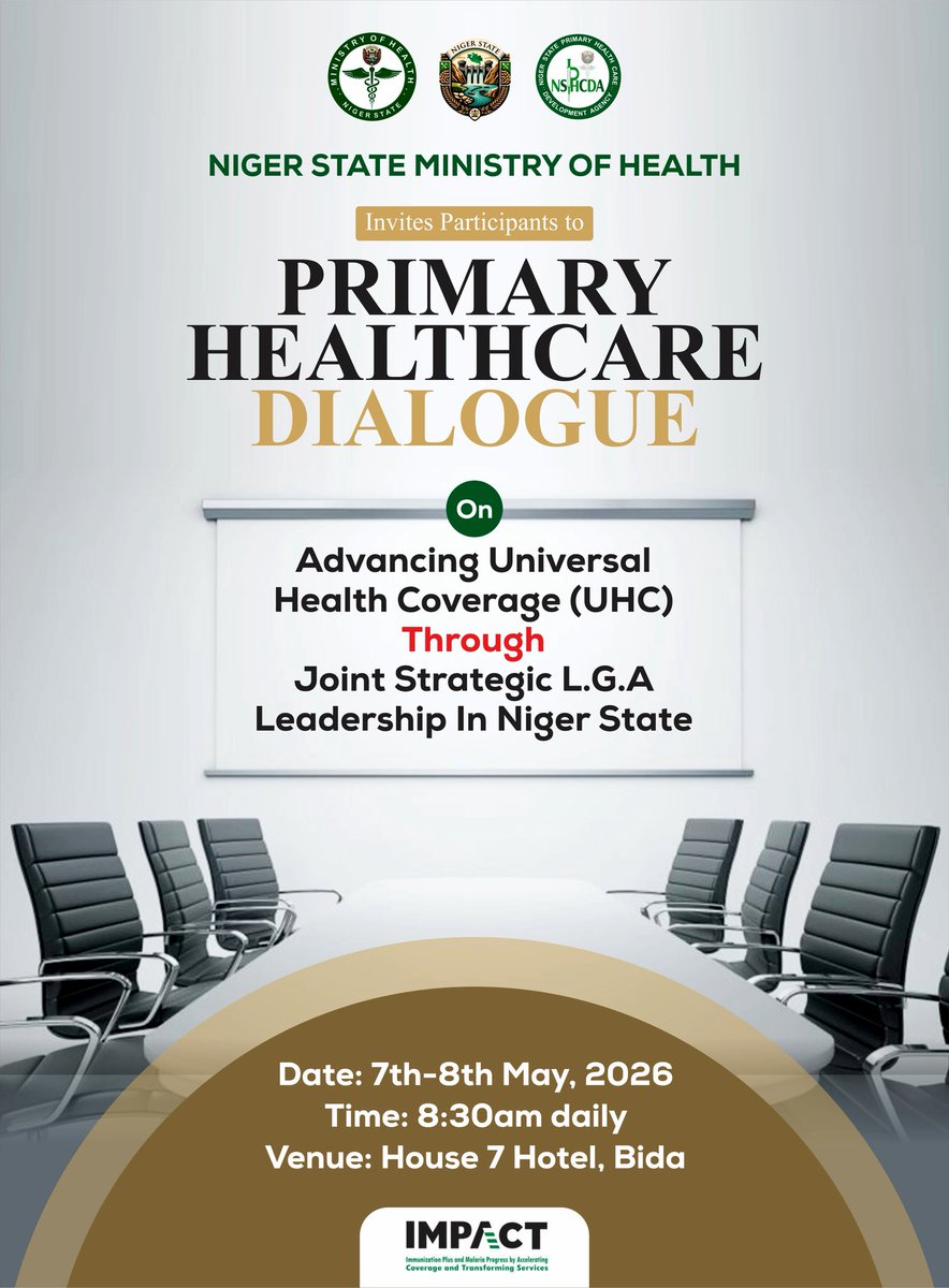 Nigerstate_MoH's tweet photo. Big milestones for Primary Healthcare in Niger State! 

The Niger State Ministry of Health is proud to announce a major step forward in our journey toward Universal Health Coverage (UHC). We are hosting the Primary Healthcare Dialogue, bringing together key stakeholders to… https://t.co/OpM3Xfw45Q
