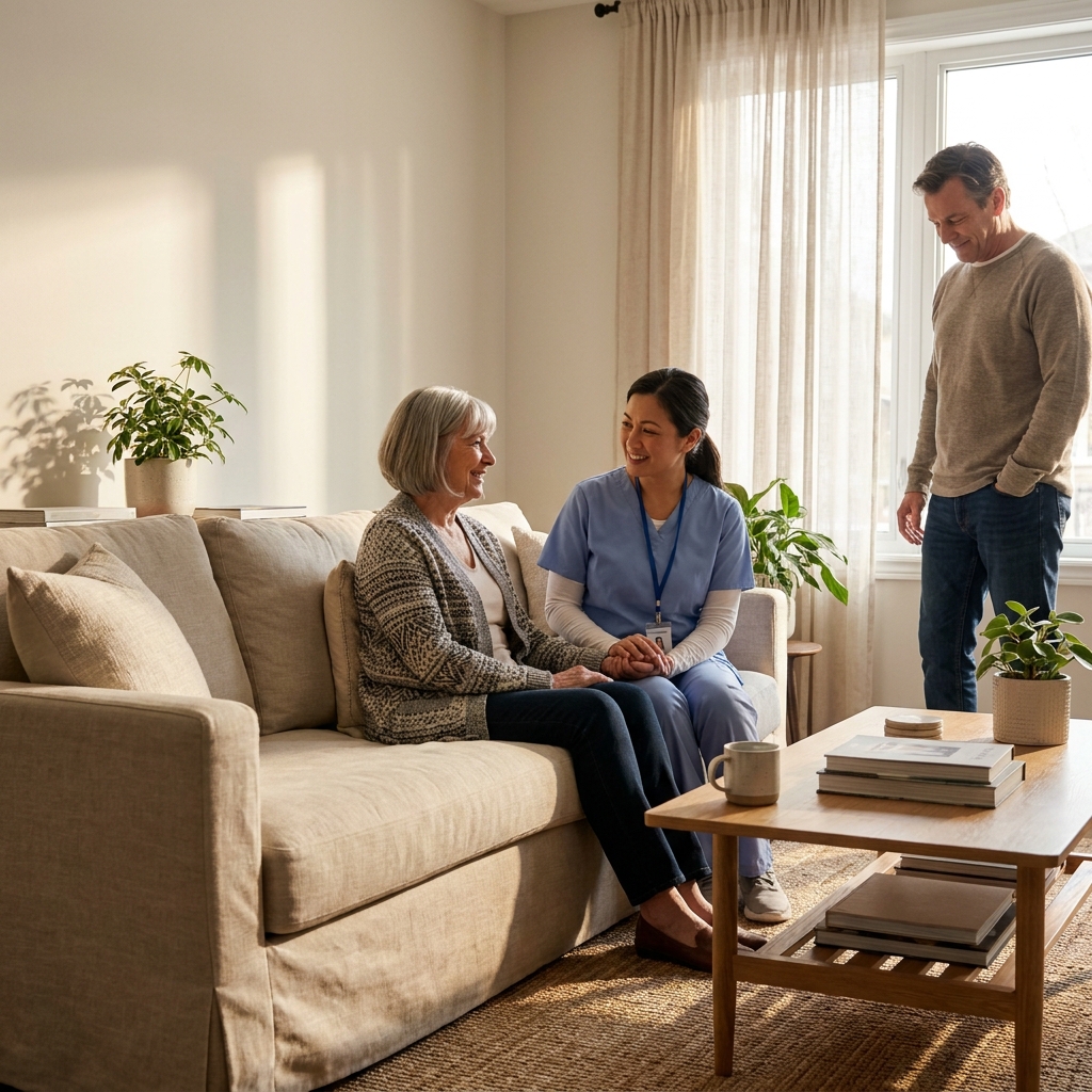 SeePlusHealth's tweet photo. Quality care means more than a checklist—it's about real connection and peace of mind at home. Choose support that fits your life, not the other way around. Seeplus Healthcare Services puts families first. https://t.co/FexWLpXnsk #HomeCare #Hamilton https://t.co/VpzJE6GQPj