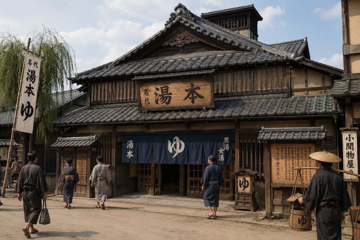 Japan’s public bath culture was once very different from what many people imagine today.

Until the late Edo period and even into the early Meiji Restoration era, mixed-gender public baths (混浴 / konyoku) were common throughout Japan. Men, women, and even children often bathed