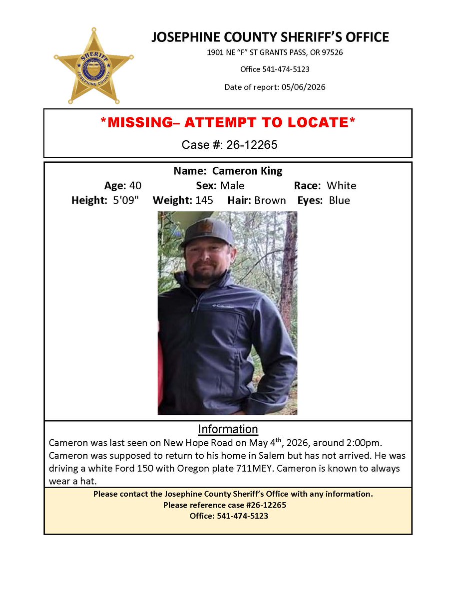 jocosheriffs's tweet photo. Missing Person: King, Cameron https://t.co/W0jVS5M1wG https://t.co/N0Bf9gusMY