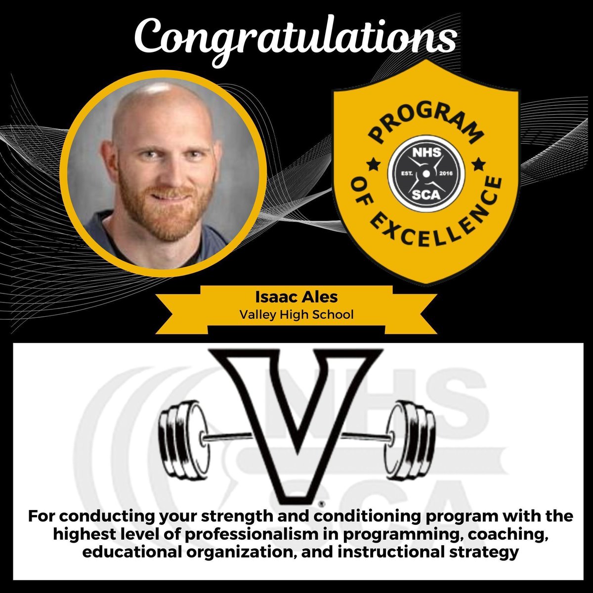 Valley_Strength's tweet photo. This award represents our program at Valley and all of the coaches &amp; student-athletes that believe in what we are trying to accomplish! https://t.co/7v2gic0e1c