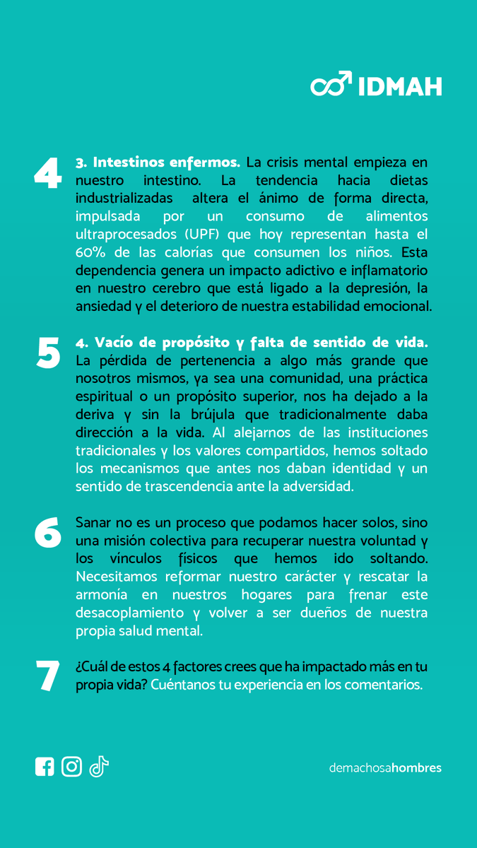 machosahombres's tweet photo. Adultos jóvenes y una crisis de salud mental sin precedentes
¿Cuál de estos 4 factores crees que ha impactado más en tu propia vida? Cuéntanos tu experiencia en los comentarios.
#demachosaHOMBRES #Vinculos #SaludMental #Crisis #Reflexion https://t.co/t4jZeeNZFz