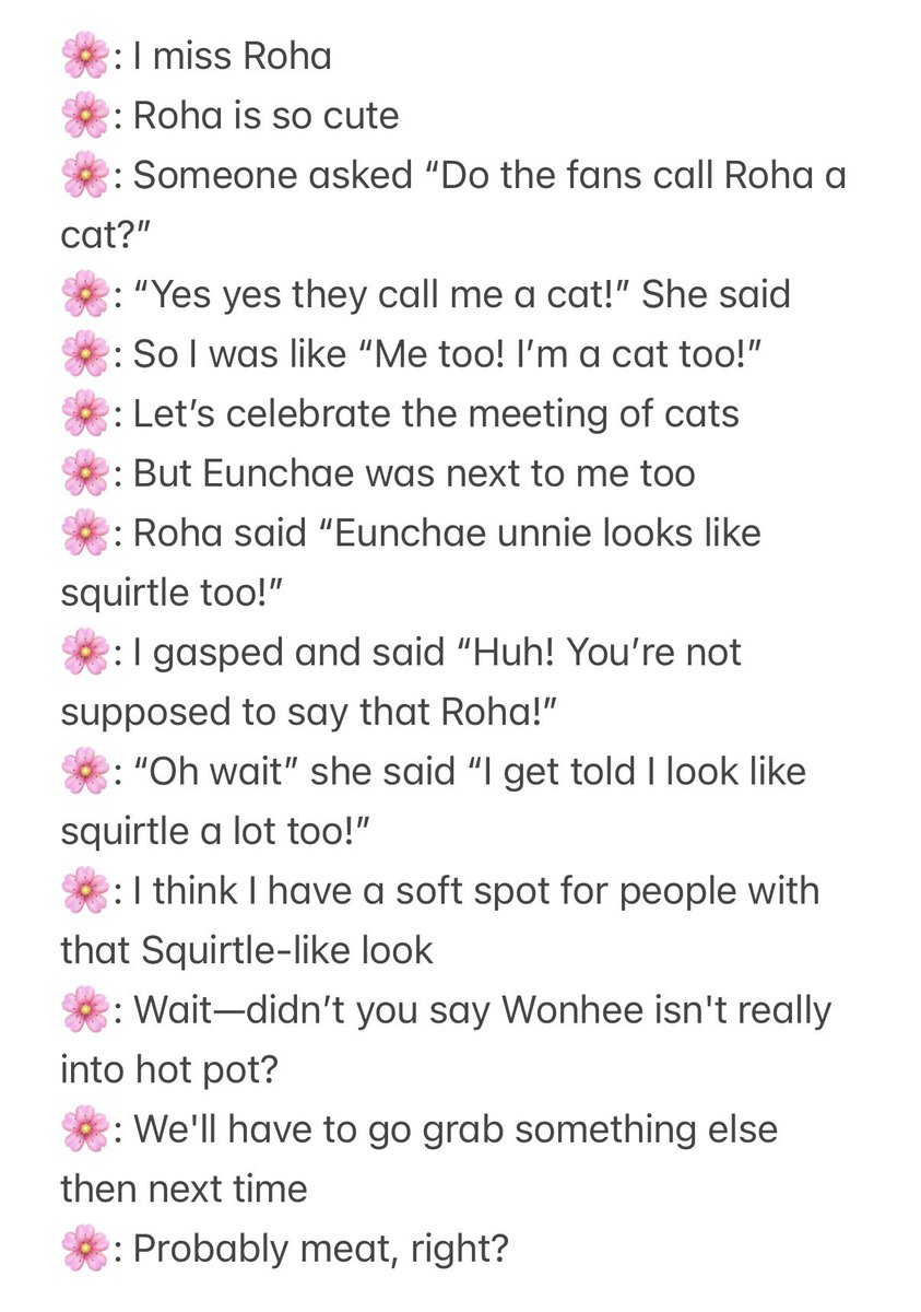 Sakura talked about Iroha on weverse dm! 🥹 🌸: I miss Roha 🌸: Roha is so ...