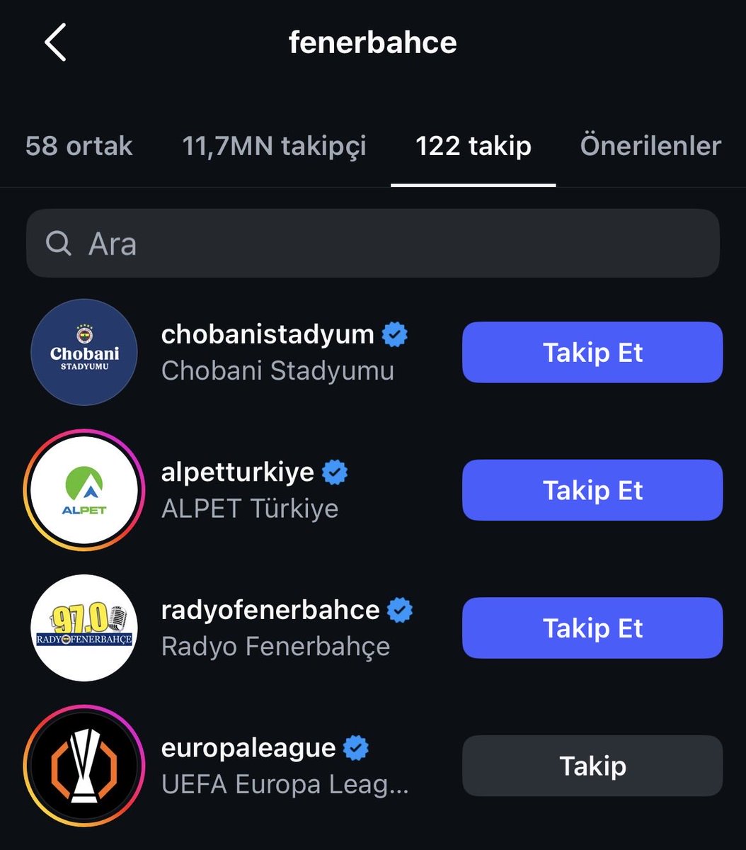 Omerjohnyy's tweet photo. Fenerbahçe sadece Uefa Avrupa ligini takip ediyor , şampiyonlar ligi hesabını takip etmiyormuş infoya bak https://t.co/ZsEY6VnQPh