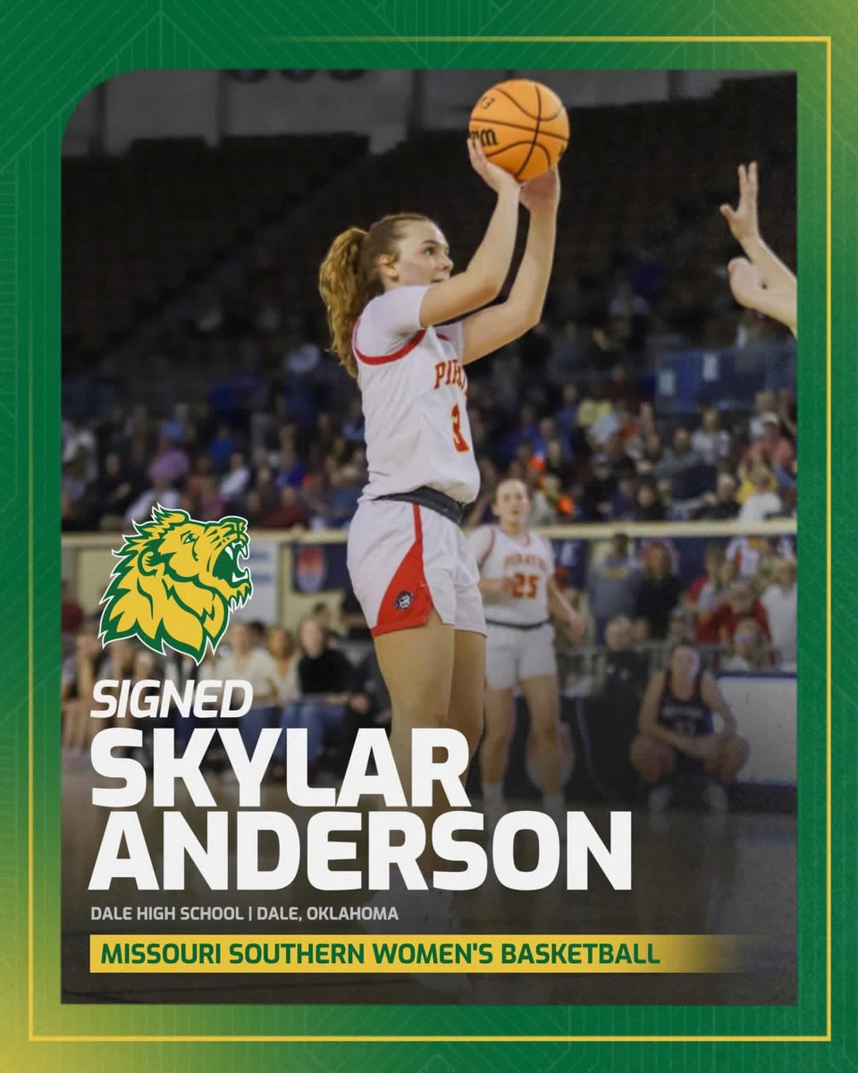 MssuWbb's tweet photo. Welcome to the Pride! 🦁✍️ 

Skylar Anderson has officially signed to continue her athletic and academic career at Missouri Southern!!

📰 https://t.co/pNT2f0ehl1 

#NationalSigningDay | #GoLions https://t.co/tagQMYXzp9
